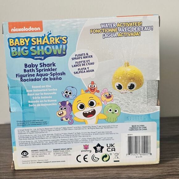 Nickelodeon Baby Shark's Big Show Baby Shark Bath Sprinkler 18 mo+ NWT - Picture 4 of 4